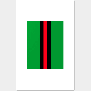 Glentoran Green, Black, Red NFL Retro stripes Posters and Art